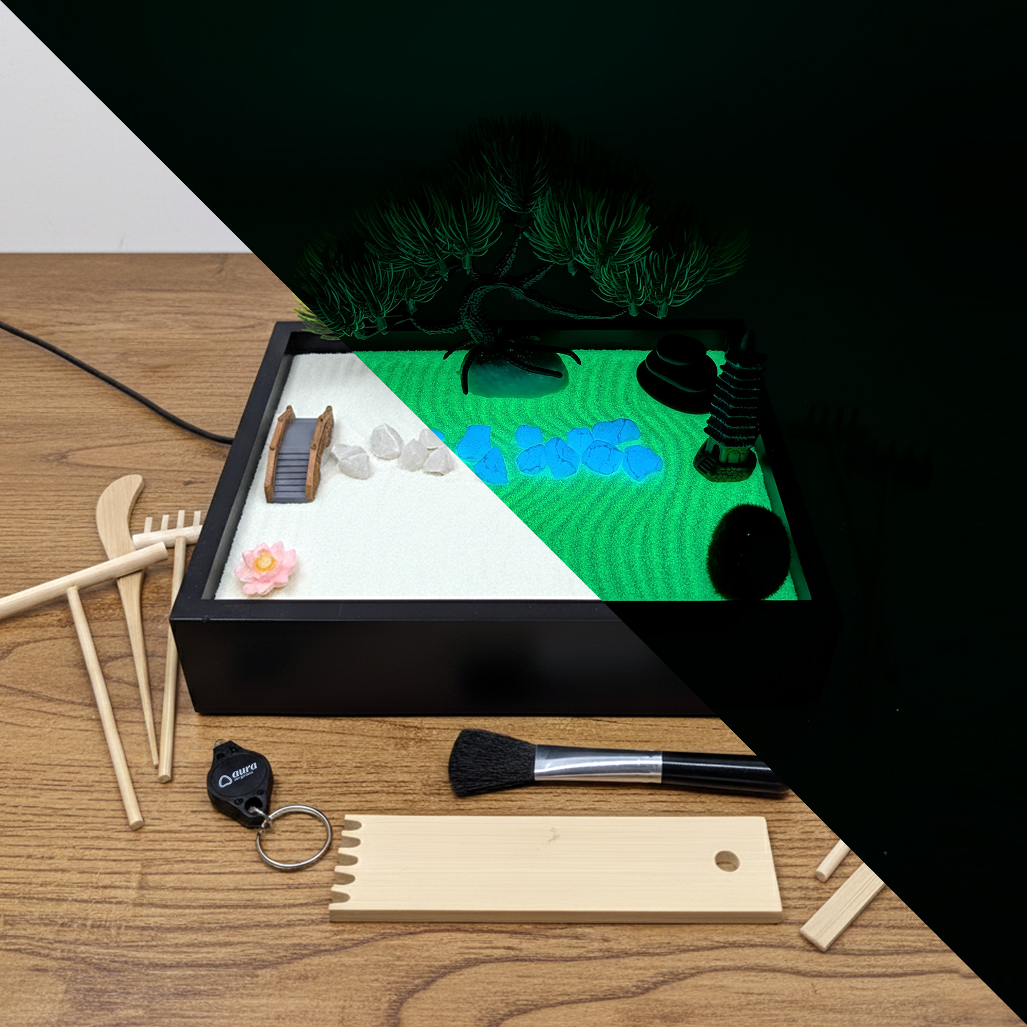 Serene Green Aura Zen Garden